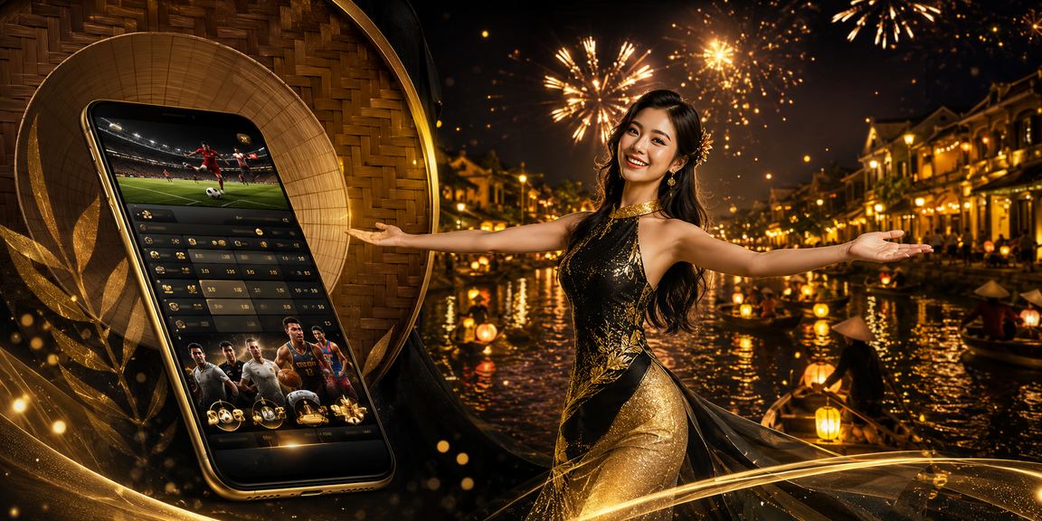 Phụ nữ đội nón lá tại Hội An trải nghiệm cá cược thể thao trực tuyến