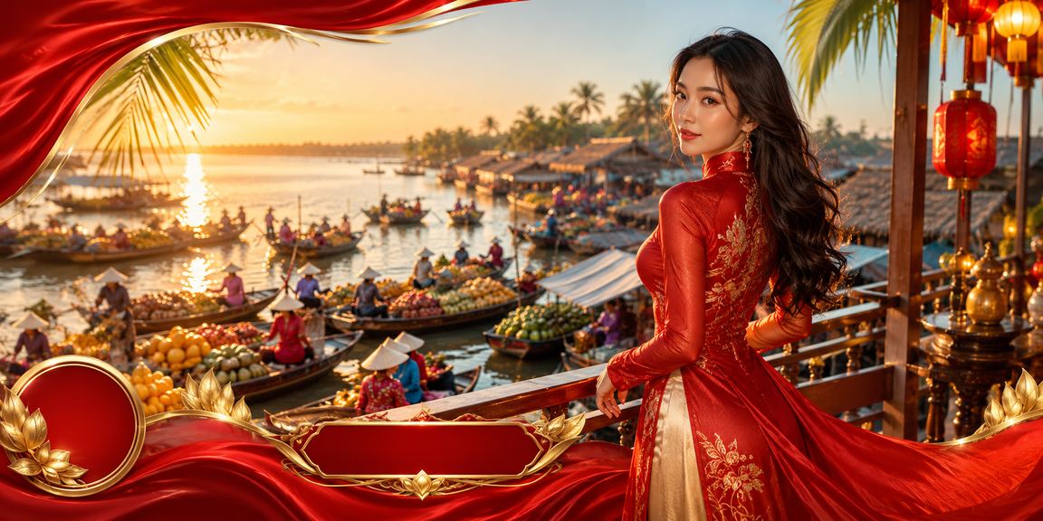 Cô gái mặc áo dài tại vùng Mekong đặt cược thể thao qua điện thoại